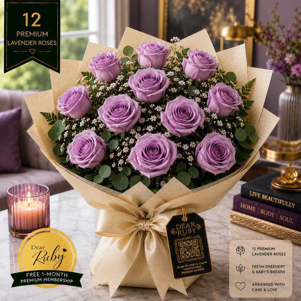 Ruby Heritage 12: Dusk Amethyst Stems | Hand-Arranged