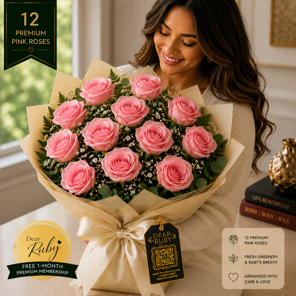 Ruby Heritage 12: Blush Silk Stems | Hand-Arranged Wrapped