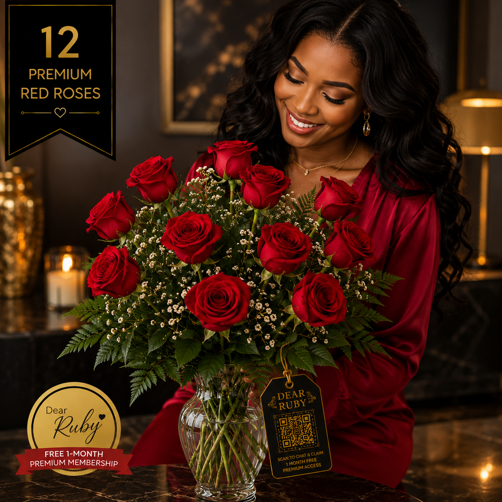 Ruby Monarch 12: Ravishing Red Roses | Vase