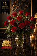 Ruby Monarch 12: Ravishing Red Roses | Vase