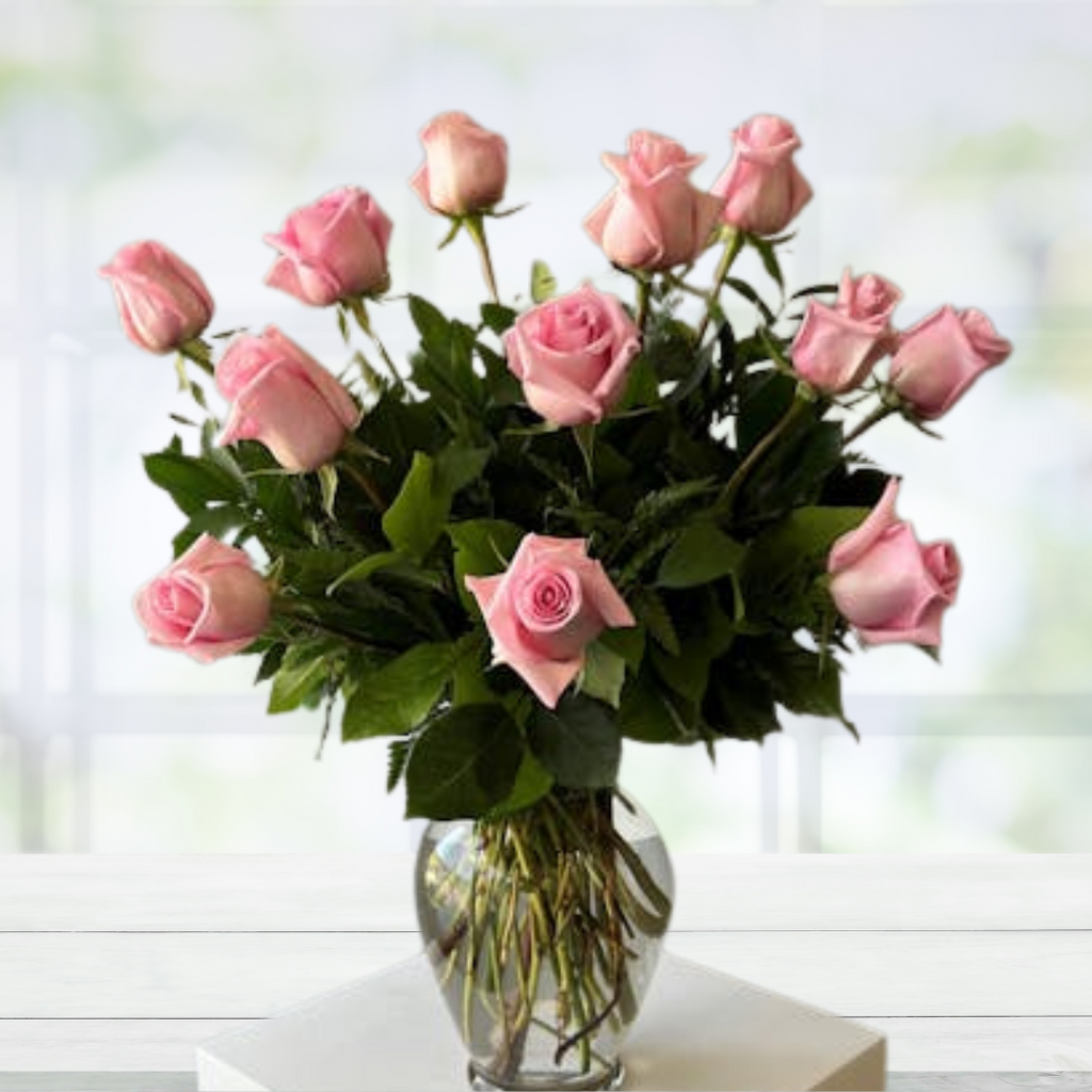 Ruby Heritage 12: Blush Silk Stems | Hand-Arranged Wrapped