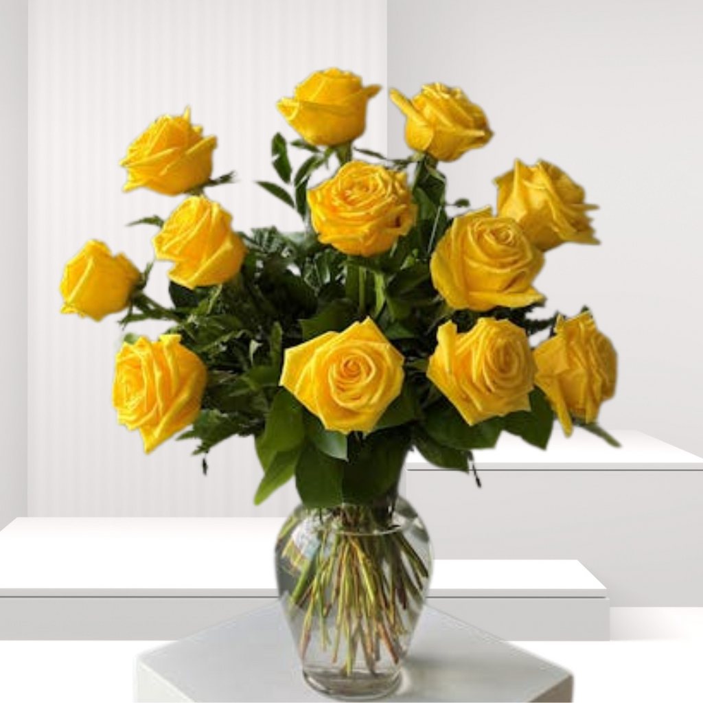Ruby Heritage 12: Sunlit Amber Stems | Hand-Arranged Wrapped