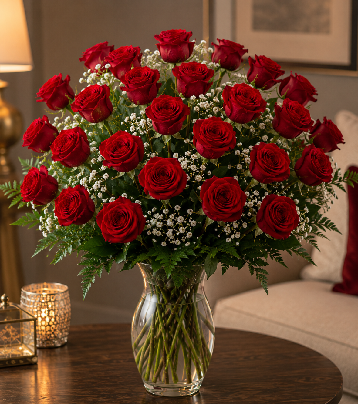 Ruby Marquis 24: Imperial Red Roses | Vase