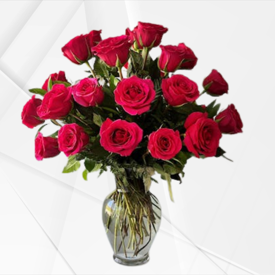 Ruby Signature 24: Electric Hot Pink Roses | Hand-Wrapped