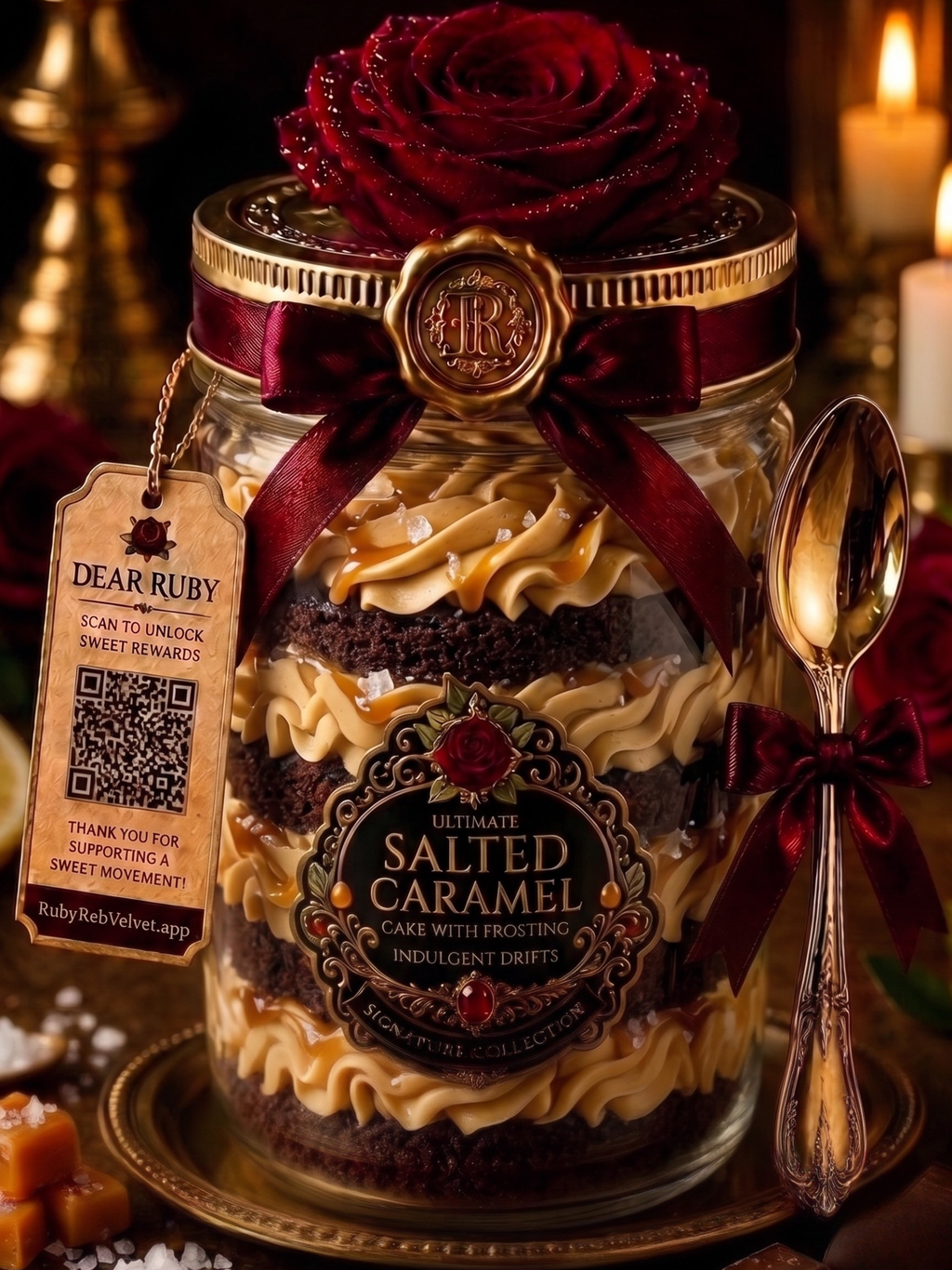 The Ruby Red Oven: Salted Caramel Luxe Cake Jar