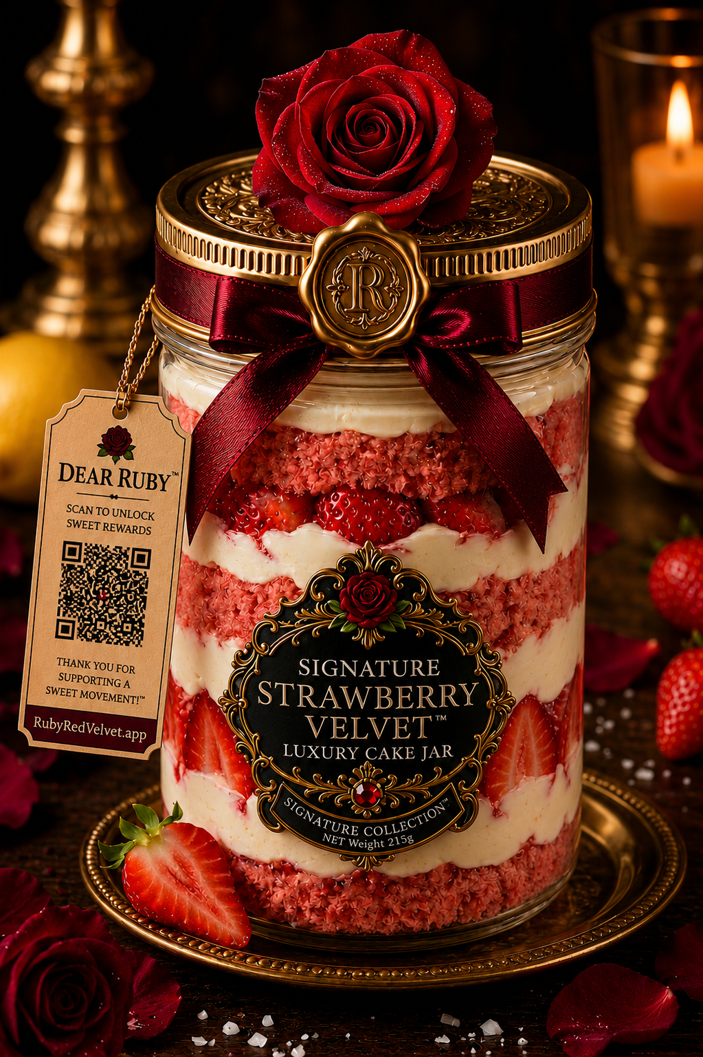 The Ruby Red Oven: Strawberry Rosé Luxury Cake Jar